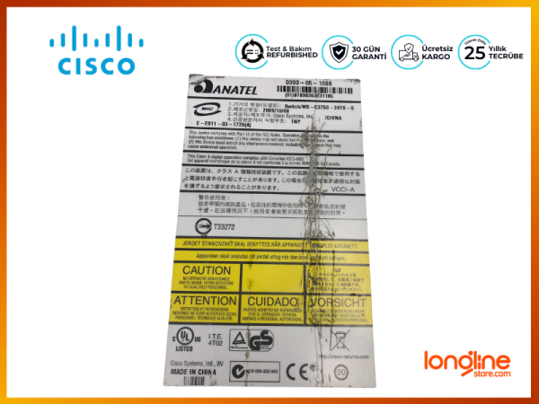 Cisco Catalyst 3750 Serisi 24 Port 10/100 Mbps Yönetilebilir Switch - 3