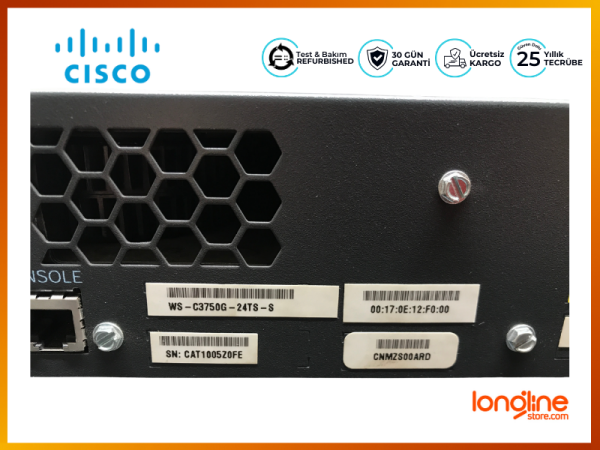 Cisco Catalyst 3750 WS-C3750G-24TS-S 24-Port Gigabit Switch - 3