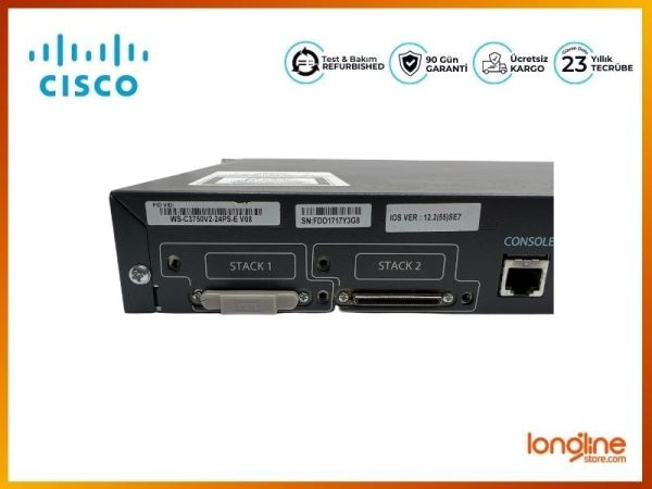 Cisco Catalyst WS-C3750V2-24PS-E 24-Port PoE + 2 SFP Switch - 4