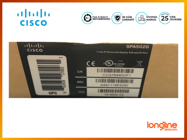 Cisco SPA502G IP Telefonu, Stand ve Ahize ile (SPA-502G) - 3