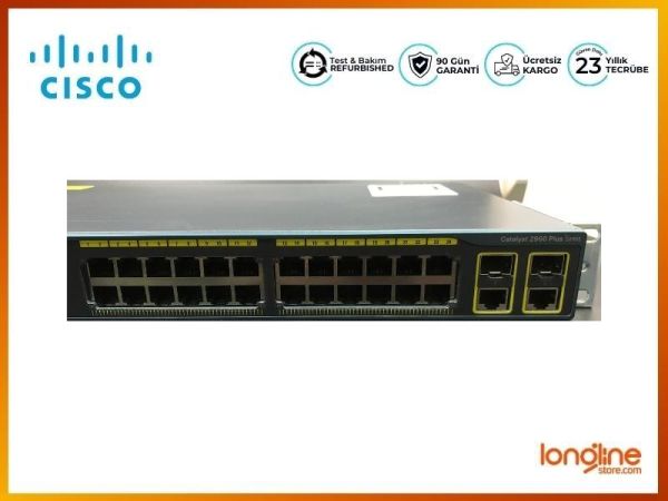 Cisco WS-C2960+24TC-L 24 Port 10/100 2x SFP/RJ-45 Layer 2 Switch - 2
