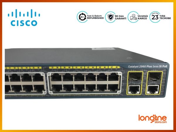 CISCO WS-C2960+48PST-S 2960PLUS 4810/100 POE+21000+2SFP - 3