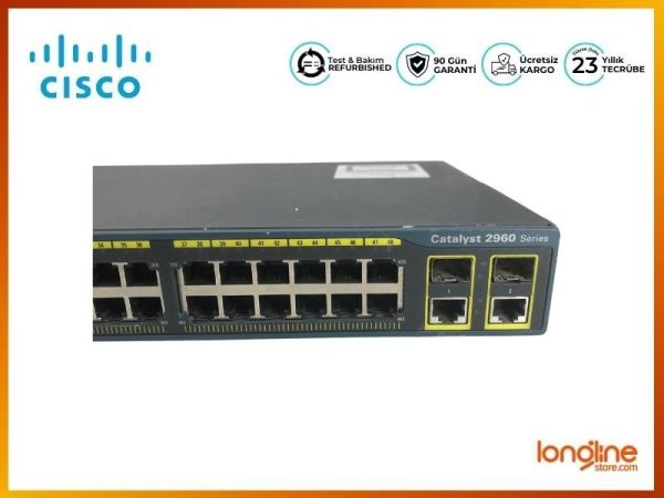 Cisco Catalyst 2960 WS-C2960-48TC-L 48-Port 10/100 Switch - 3