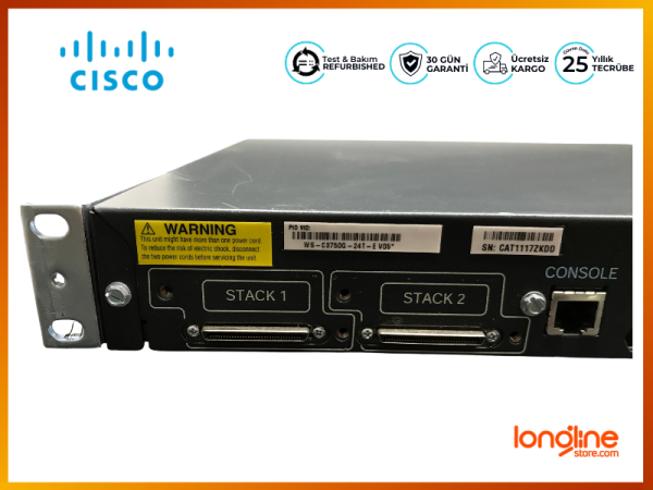 Cisco WS-C3750G-24T-E Catalyst 3750 24 Port 10/100/1000T + SFP Anahtarı (Switch) - 4