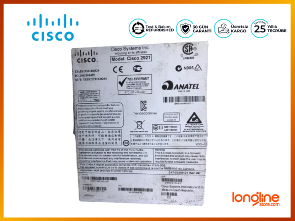 CISCO2921/K9 INTEGRATED SRVICE ROUTER CISCO 2921 - 4