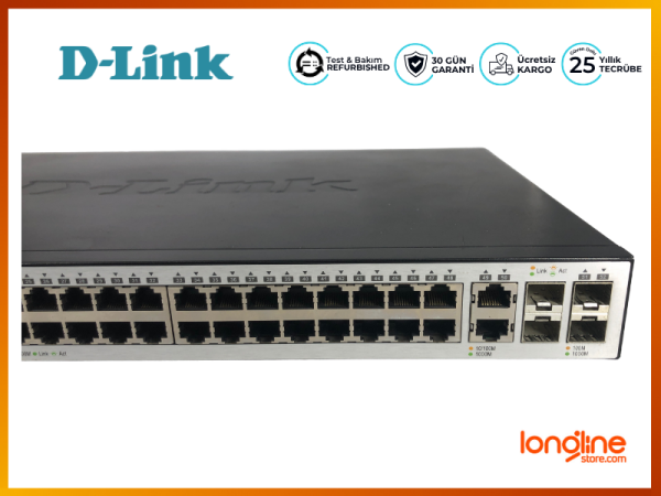 D-Link DES-3200-52 48 Port 10/100 + 2 Port Kombine SFP L2 Switch - 3