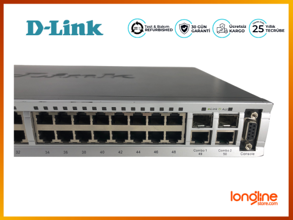D-Link DES‑3550 xStack 48 Port 10/100 Yığınlanabilir Switch, 2x Gigabit Portlu - 3