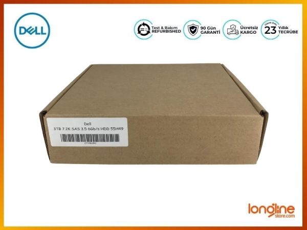 DELL 3TB 7.2K SAS 3.5 6GB/S HDD 55H49 - 5