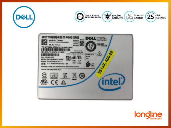 DELL U.2 NVME 1TB PCIE SSD 2.5 SERVER POWEREDGE V51JV SSDPE2KX010T7T - 3
