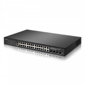 Entegron 24-Port Gigabit Managed Poe Switch with 4 Combos port VLAN/QOS/ SNMP/POE intelligent managed