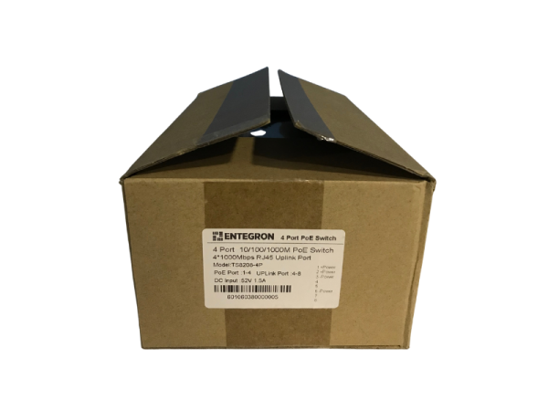 ENTEGRON 4 PORT 10/100/1000M POE SWITCH 4X1000MBPS RJ45 UPLINK - 3
