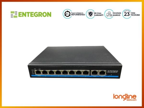 Entegron 8 Port 100M POE Switch +2 FE Uplink - 3