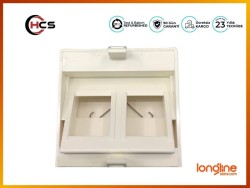 HCS DataLink 45 Degree Angled Face Plate 2 ports,WOO-30304 - HES CABLING