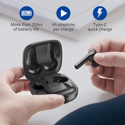 HD Stereo Kablosuz Gürültü Önleyici Oyun Kulaklığı - Siyah, TS-40 TWS Parmak İzi Dokunmatik Bluetooth Kulaklık - Thumbnail