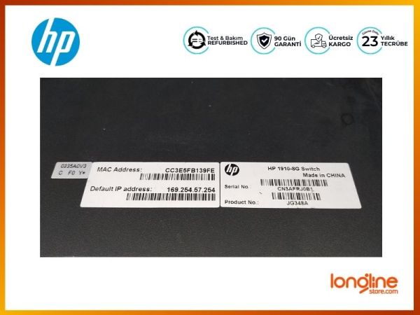 HP JG348A 1910-8G 8-Port Gigabit Managed Ethernet Switch - 6