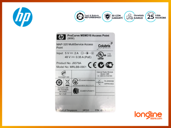 HP PROCURVE J9379A MSM310 MRLBB-0901 MULTISERVICE ACCESS POINT - 3