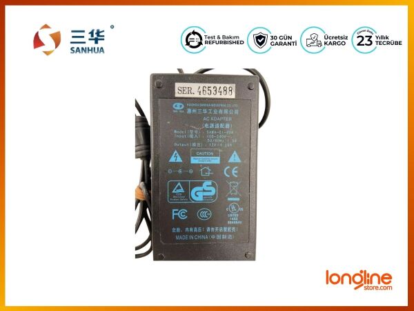 HUIZHOU SANHUA SAWA-01-408 12V 5.0A AC ADAPTER - 2