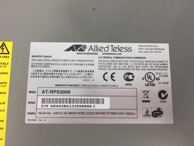 Allied Telesis AT-RPS3000 power supply FOR AT-X610 990-003196-0