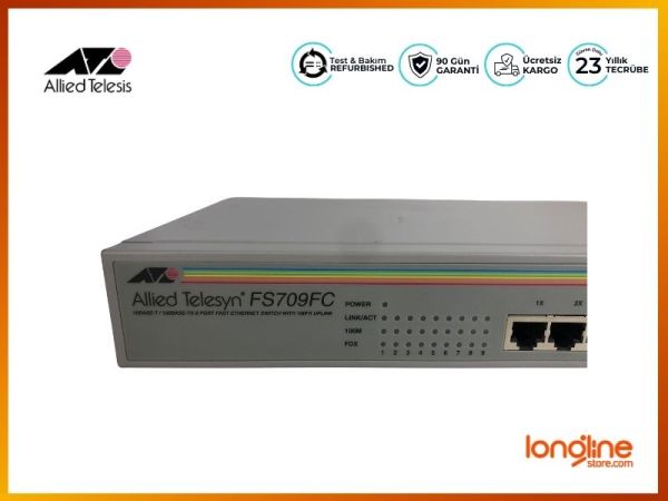 Allied Telesyn AT-FS709FC 8-Port 10/100 Mbps Unmanaged Switch - 2