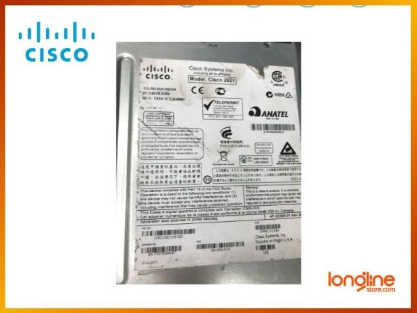 Cisco 2921 CISCO2921-SEC/K9 Gigabit Ethernet Security Router