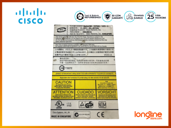 Cisco Catalyst WS-C3750G-16TD-S 3750 16-Port Gigabit Anahtar - 3