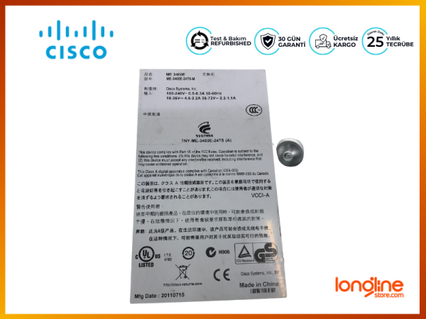 Cisco ME-3400E-24TS-M ME3400E Switches 24 10/100 + 2 Combo - 3
