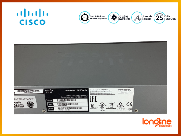 CISCO SF300-24 Yönetilebilir 24 Port Switch (10/100 Mbps) - 3