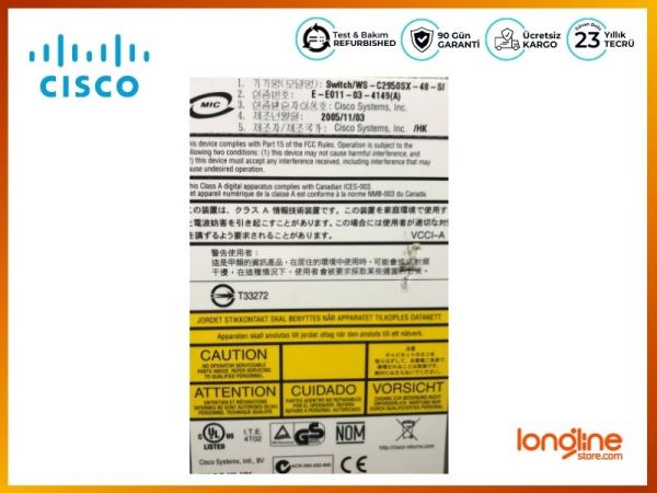 Cisco WS-C2950SX-48-SI 48x10/100 2x1000BASE-SX L2 Switch