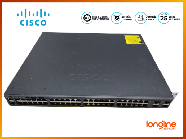 CISCO WS-C2960X-48FPS-L 2960-X 48 Port Gigabit Ethernet PoE 740W Anahtarı (Switch) - 3