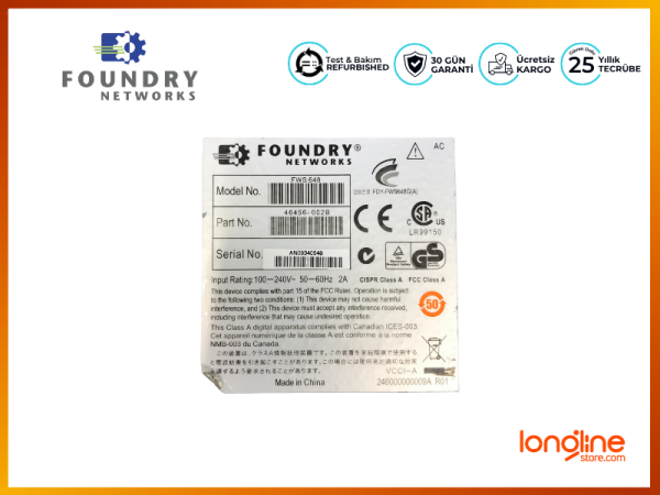 Brocade Foundry FastIron FWS648 48-Port Managed External Switch - 3