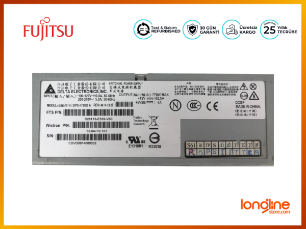 Fujitsu POWER SUPPLY 770W for S5 S6 S26113-F539-E1 S26113-E539-V - 4
