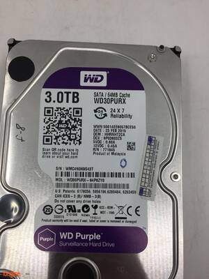 HDD 3TB 5.2K 6GB SATA 3.5 PURPLE WD30PURX3TB