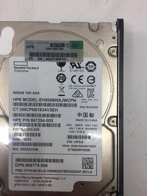 HP 900GB 15K 12G SAS 2.5 Q1H47A 873371-001 867254-003 - 4