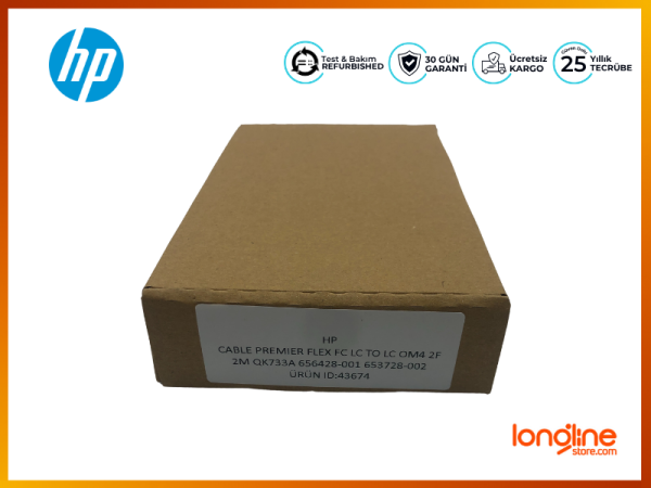 HP Flex LC/LC OM4 2M QK733A 653728-002 656428-001 Fiber Cable - 2