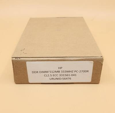 HP DDR DIMM 512MB 333MHZ PC-2700R CL2.5 ECC 331561-041