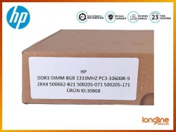 HP - Hp DDR3 DIMM 8GB 1333MHZ PC3-10600R-9 500662-B21 500205-071