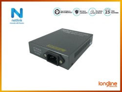 NETLINK 10/100M/1000M SINGLE-MODE FIBER OPTIC ETHERNET MEDIA CONVERTER HTB-GS-03 - Thumbnail