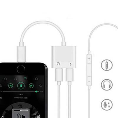 iphone 7 8 X Plus Lightning Kulaklık Şarj Çevirici Dönüştürücü Adaptör Aux Kablosu Şarz Çevirm - 4