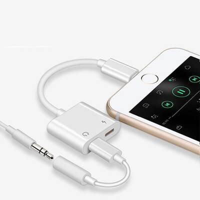 iphone 7 8 X Plus Lightning Kulaklık Şarj Çevirici Dönüştürücü Adaptör Aux Kablosu Şarz Çevirm