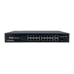 Longline 16 Port Gigabit PoE Switch | 2 Uplink 100/1000Mb + 2 SFP | 250W - LONGLINE