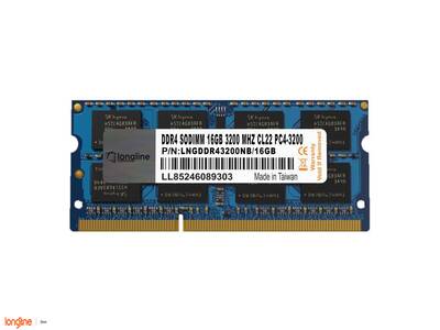 Longline 16GB DDR4 3200MHz Notebook Bellek CL19 PC4-21300 SO-DIMM LNGDDR43200NB/16GB