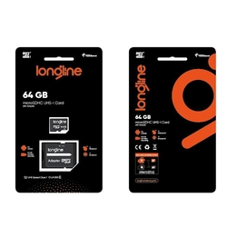 LONGLINE - Longline 64 GB MicroSDHC Class 10 Hafıza Kartı + Adaptör