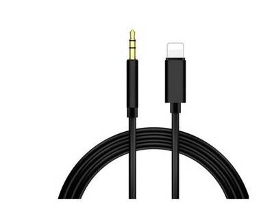 Longline iPhone Lightning To 3.5mm Jack Siyah Aux Kablo