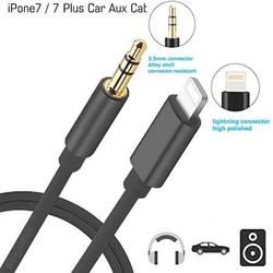 Longline iPhone Lightning To 3.5mm Jack Siyah Aux Kablo - Thumbnail