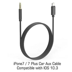 Longline iPhone Lightning To 3.5mm Jack Siyah Aux Kablo - Thumbnail