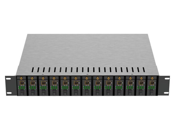 LONGLINE LNG-31/4-2A 13 slots with dual power,support 10/100M,10/100/1000M standalone Media Converter - 1