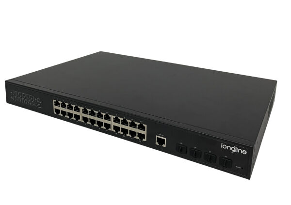 LONGLINE LNG-M3XF4GE24 24-Port Gigabit L3 Managed Industrial PoE+ Switch w/ 4x 10G SFP+ Uplinks - 3
