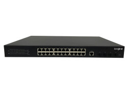 LONGLINE LNG-M3XF4GE24 24-Port Gigabit L3 Managed Industrial PoE+ Switch w/ 4x 10G SFP+ Uplinks - LONGLINE