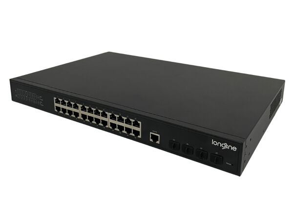 LONGLINE LNG-M3XF4GE24 24-Port Gigabit L3 Managed Industrial PoE+ Switch w/ 4x 10G SFP+ Uplinks - 6