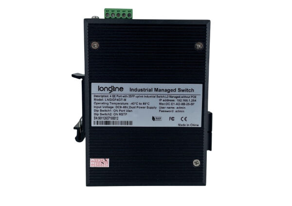 LONGLINE LNGIGF4GT-M 2×1000Base -X SFP port+4×1000Base-T RJ45 port ,dual power ,DC9-48V(redundancy) with Management Endüstriyel Switch - 3